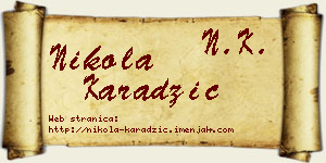 Nikola Karadžić vizit kartica